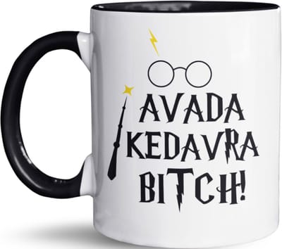 NietMokken.nl – Grappige Mok – "Avada Kedavra, Bitch!" – Humor Cadeau voor Harry Potter Fans – Magische Koffiebeker – Vaatwasser- & Magnetronbestendig - Keramische tas 325ml