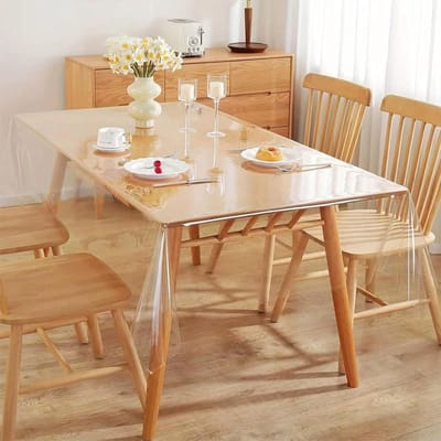 Transparant Tafelkleed 140x180 cm - Wasbaar, Oliebestendig en Beschermend Tafelzeil voor Keuken, Restaurant en Feesten