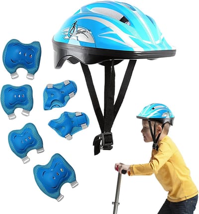 Kinder Beschermingsset - Veiligheidsuitrusting Set - Outdoor Sporten - Revolutionaire Koeltechnologie - 35.9 x 23.6 x 17.5 cm - Blauw