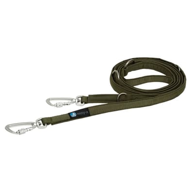 AnnyX verstelbare Hondenriem - SAFETY - Anti Ontsnapping - Olijfgroen - Lengte 3 meter - 2 cm breed - politielijn - Trainingslijn - No Escape
