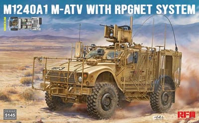 Rye Field Model Modelbouwpakket Militaire voertuigen - 5145 M1240A1 M-ATV met RPGNET System - Amerikaans Gepantserd Voertuig Plastic - 1:35 - Modelbouw