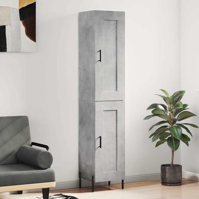 vidaXL - Hoge - kast - 34,5x34x180 - cm - bewerkt - hout - betongrijs