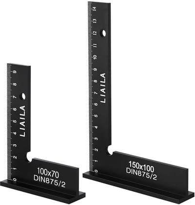 Solidchoice - Set van 2 Metalen Haakjes met Meetlat