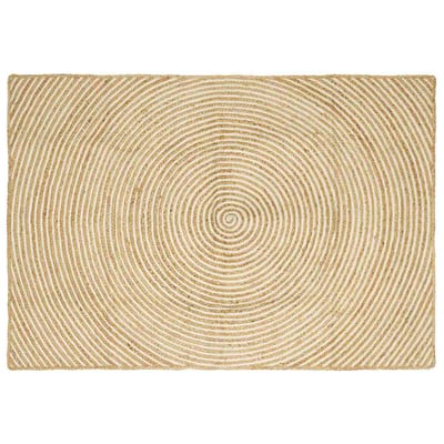 vidaXL - Gebied - Tapijt - Wit - 120 - x - 170 - cm - Jute