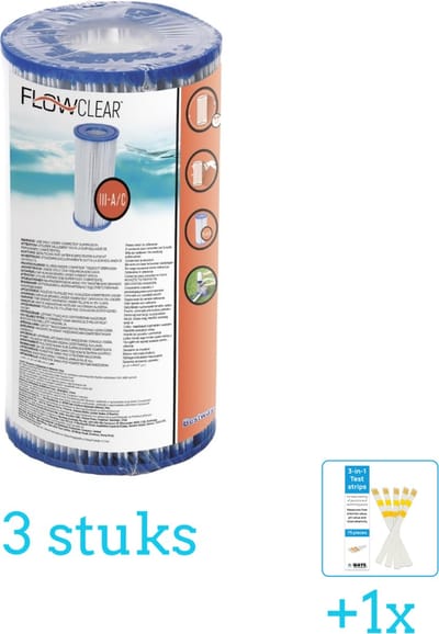 Bestway - Flowclear - Filtercartridge Type III - Volumebundel - Filter - 3-delig