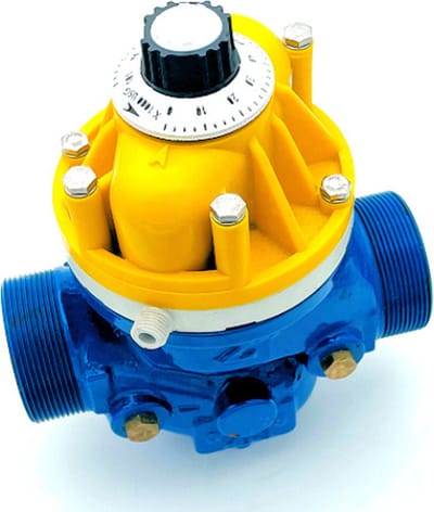 Arad Waterdoseermeter gietijzer 1 1/2" buitendraad 10bar 0 - 50m³ geel/zwart type K 11/2"