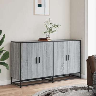 vidaXL - Dressoir - 134x35x76 - cm - bewerkt - hout - grijs - sonoma - eikenkleurig