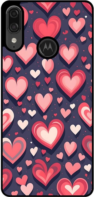 Smartphonica Telefoonhoesje Geschikt voor Motorola Moto E6 Plus met Hartjes Opdruk - TPU Backcover Case With Heart Design geschikt voor Motorola Moto E6 Plus