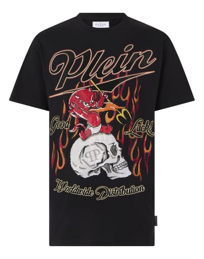 Round Neck T-Shirt Little Devil Crystal