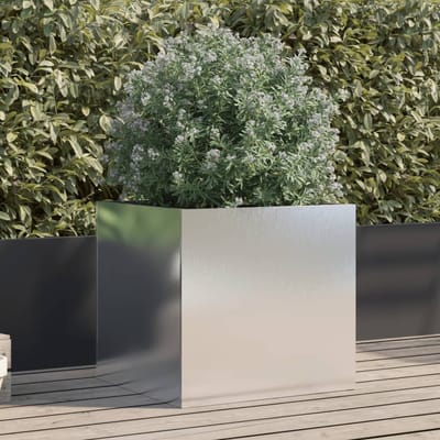 vidaXL - Plantenbak - 49x47x46 - cm - roestvrij - staal - zilverkleurig