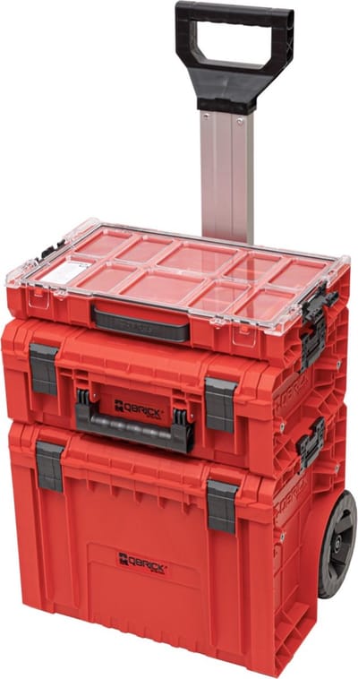 Qbrick Systeem PRO 2.0 Set 4 RED ULTRA HD Gereedschapswagen + PRO Kar 2.0 + PRO Technicuskoffer 2.0 + PRO Organiser 100 450 x 390 x 690 mm 45 l IP54