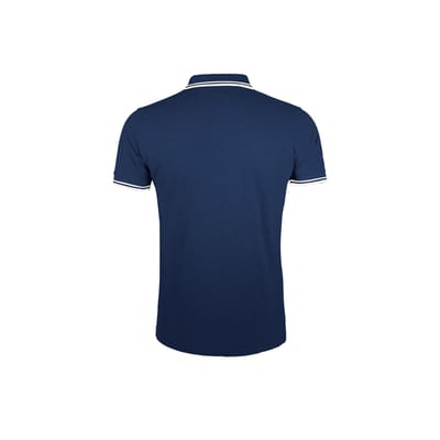 SOLS Heren Pasadena getipt korte mouw Pique Polo Shirt (Franse marine / Wit)