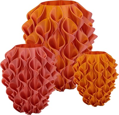 Bluma moderne vaas - Decoratieve vaas - Roze / Goud - 3d geprinte vaas – geschikt voor droogbloemen - 20CM