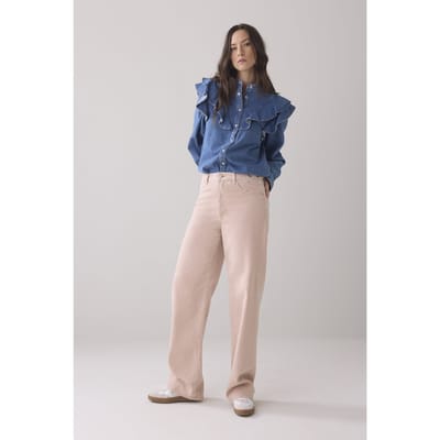 Summum Woman Straight Fit Jeans Coloured Denim Rose Smoke Size: 34 | Formal pants Outlet | Dames | Roze