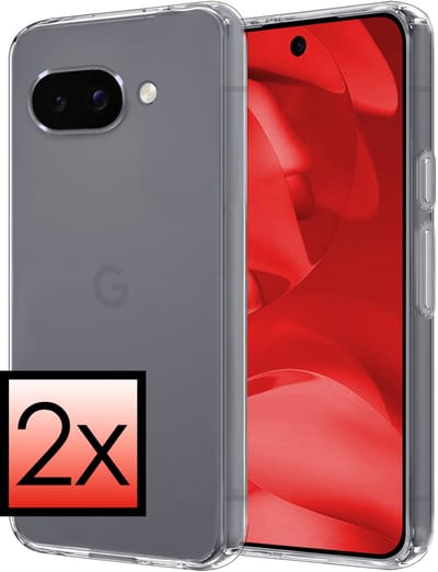 Hoesje - 2 Stuks - Geschikt voor Google Pixel 9a - Sterk & Shockproof - Case Siliconen - Back Cover - Telefoon Hoes - Transparant