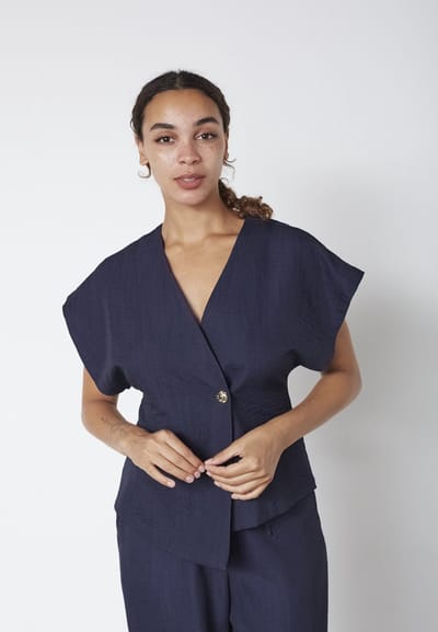 SISTERS POINT Gevela-ve2 - Dames Gilet - Dark Blue - Maat XS