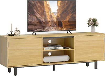 HOMCOM TV-meubel - Spaanplaat - 160x35x55,5cm - Natuurlijk hout