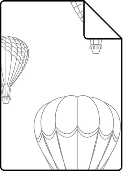 Proefstaal ESTAhome behang luchtballonnen grijs en wit - 26.5 x 21 cm - 139718-S