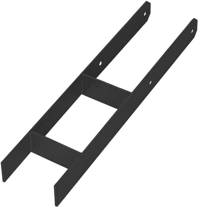 KOTARBAU® H Instortanker - Paalhouder in Beton Storten 120 x 600 mm Betonanker voor Houten Palen - Paaldrager Beton - Kolomvoet Beton - Gepoedercoat Staal