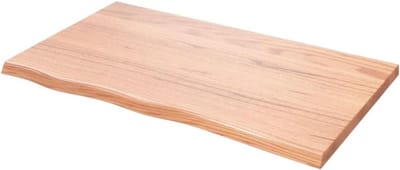 Tafelblad Eikenhout - Vervangend blad - Tafel Opknappen - Handgemaakt Natuurlijke Rand - 100x60x4 cm - Lichtbruin