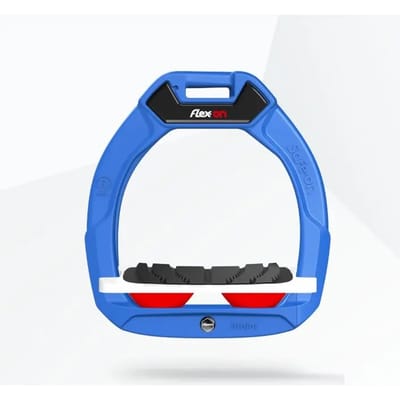 Veiligheidsstijgbeugels Paardrijden Hellend Grip Blauw/Wit/Rood Kinderen Flex-On Safe-On