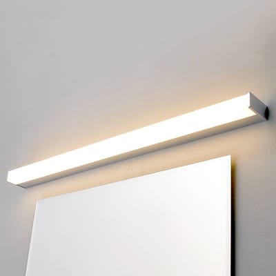 Lindby LED wandlamp Philippa, hoekig, 89 cm, chroom, IP44