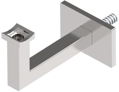 Leuninghouder roestvrij staal - Trapleuning houder - Wandmontage trappen - V2A AISI 304 - 424 mm vierkant - Zilver