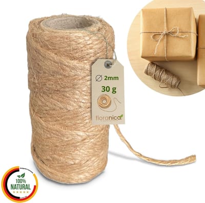 Floranica jutetouw 2 mm 15 m jutekoord – natuurlijk en stevig touw voor knutselwerk en decoratie