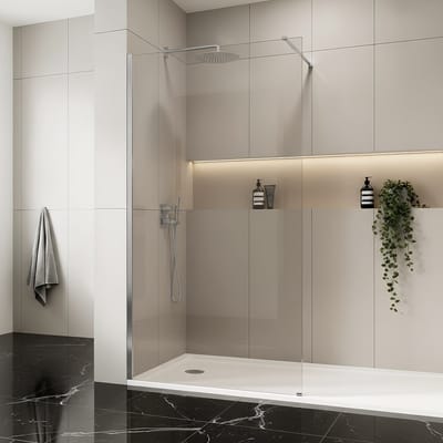 Rea Flexi 100 - Walk-In Douchewand - Chroom - 100X0,8X195Cm