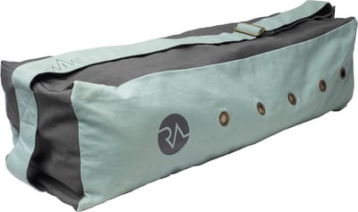 REVIVE yogatas met verstelbare schouderband, kleur aqua, 100% biologisch katoen, ruim hoofdvak met zijvak.