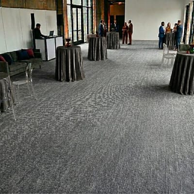 FLOORDIREKT Op Maat Hemaakt Tapijt Sintra - Voor Evenementen & Beurzen - Onderhoudsvriendelijke Loper - Voor Beurzen & Evenementen - Grijs Gevlekt - 100 x 100 cm