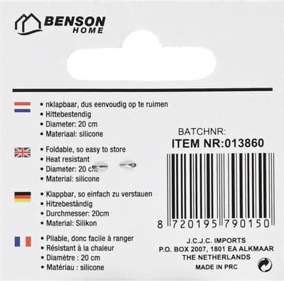 Benson Inklapbare pannenonderzetter - hittebestendig siliconen - ruimtebesparend - 20 cm - assorti kleuren