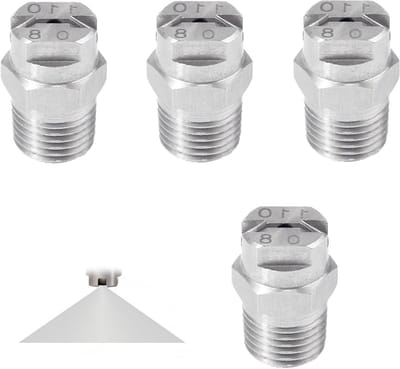 4 stuks 110° RVS spuitmond, 1.8 mm opening, 1/4 inch schroefdraad, hoge druk spuitmond, drukreiniger accessoires, atomizer, reinigingsgereedschap voor buitengebruik