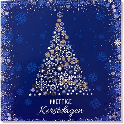 Luxe Kerstkaart - 11,5x11,5cm - Gevouwen Foliekaart met envelop
