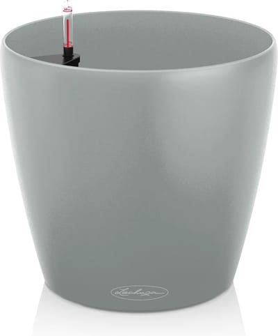 LECHUZA CLASSICO Color ECO 18 - Plantenbak - met bewateringssysteem - ALL-IN-ONE set met LECHUZA-PON - 100% gerecycled materiaal - lichtgrijs