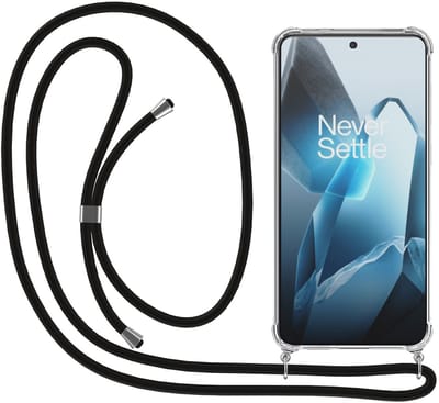 Smartphonica Telefoonhoesje Geschikt voor OnePlus 13 met Koord en Stootrand - Hoesje met Telefoonkoord - TPU Backcover Case Shockproof met Lanyard - Transparant geschikt voor OnePlus 13