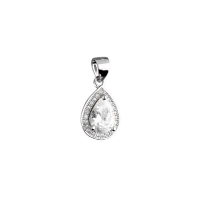 Zilver Traan Hanger met Zirconia - Teardrop Pendant- Echte Zilver - Zilver 925 - Amona Jewelry