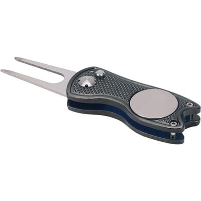 Fourchette de Golf en Acier Inoxydable Métal Pliable Fourchette de Divot de Golf Outil de Réparation de Divot pour Putting Green Noir gray