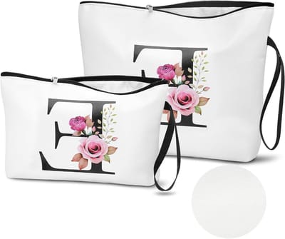 Stijlvolle Make-up Tas Set met 26 Letters, Perfect voor Reizen en Cadeaus voor Vrouwen, Cosmetica Organizer en Accessoirehouder