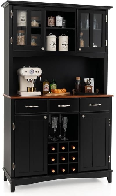 Magnetronkast - Keukenkast - Keukenrek Staand - Ovenkast - Rek - 112 x 42 x 184,5 cm - Organizers - Dubbele Draagplank - Aanrecht Organiser