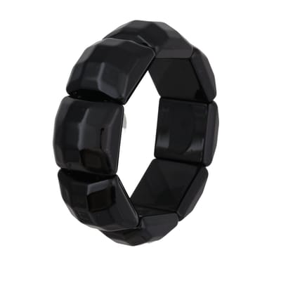 Behave - Rekarmband - Dames - Elastisch - Kunststof - 16 cm - Zwart - Trendy & Comfortabel - Inclusief Geschenkzakje