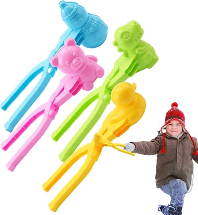 Sneeuwballenvorm - 4 stuks wintersneeuwbal-maker - Sneeuwbalmaker - Sneeuwbaltang - Veilig PP Materiaal - winter-sneeuwbal-machine-clip - handvat sneeuwbalclip - voor sneeuwbalgevechten voor kinderen