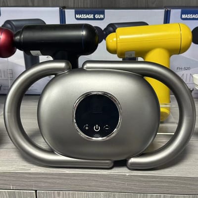 32 Massagekop Massagepistool Diepe Weefselspier Professionele Kwaliteit Hoog Vermogen Draadloos Hoge Frequentie Vibratie Met Verwarming Cadeau Type c charge yellow