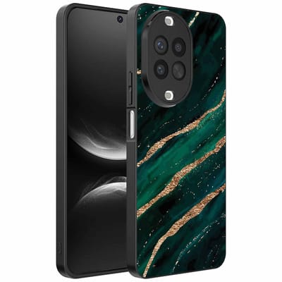 Geschikt voor Huawei Nova 14 Telefoonhoesje met marmer opdruk - TPU backcover case marble design - Groen Goud - Smartphonica geschikt voor Huawei Nova 14