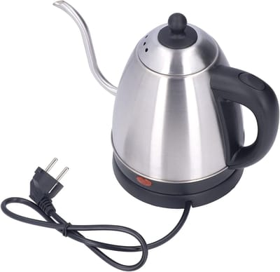 Elektrische Waterketel - Koffiepot Zwanenhals - Handgieten Koffie - Snelle Verwarming 1360W - 1.2 Liter Capaciteit - Zilverkleurig