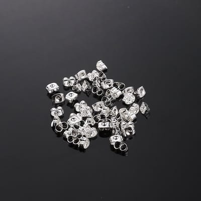30 stuks - Oorbel stoppers -RVS -steenless steel- oorbel achterkantjes- Oorbel vlinders- Zilverkleur