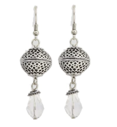 Behave - Oorhangers dames - zilverkleur kristal - boho chic stijl