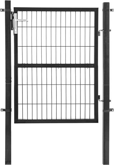 Aluminium tuindeur set met slot en palen antraciet RAL 7016