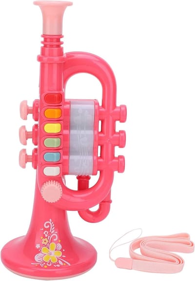 Elektronische Trompet - Muziekinstrument Speelgoed - Baby Ontwikkeling - Licht en Geluid - 29 x 17 x 11 cm - Roze