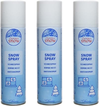 Decoris Sneeuwspray - 3x stuks - bus 150 ml - wit - milieuvriendelijk - ECO - spuitsneeuw - sneeuwversiering